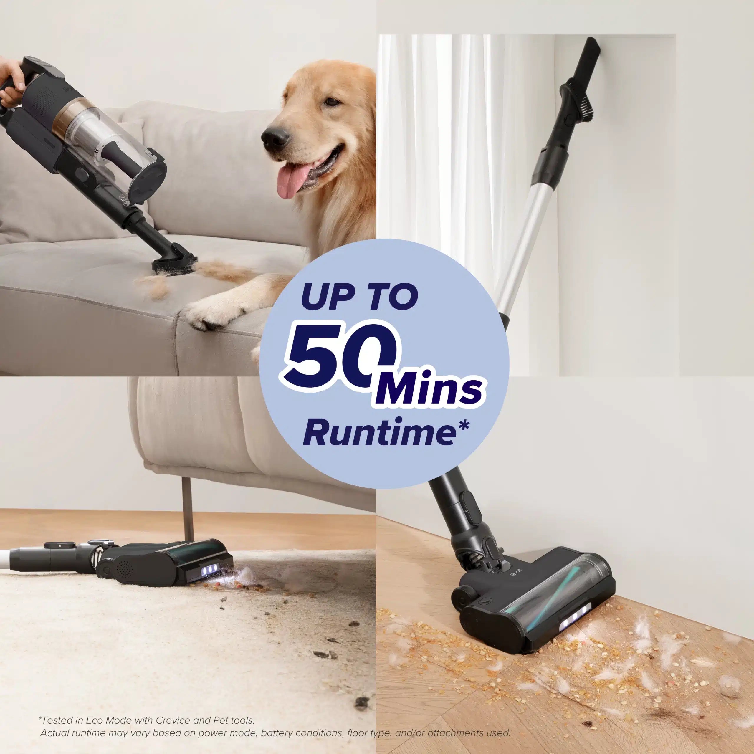 Aspirator vertical fara fir LEVOIT V200, Autonomie 50 Min, Iluminare LED, 180W, Container 0.75 L, Filtru HEPA 5 Stadii, GRI