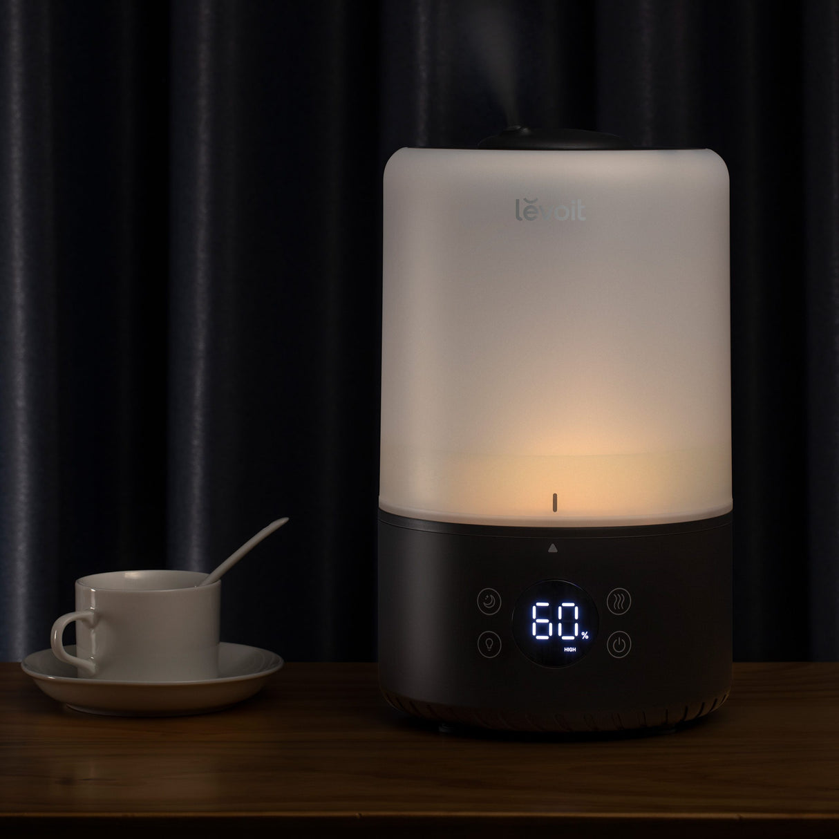 Umidificator de Aer Levoit Dual 200S PRO, SMART, WI-FI Ultrasonic, Rezervor 3l, Silentios, Aromaterapie, Functie AUTO, Autonomie 25 Ore, Design Black