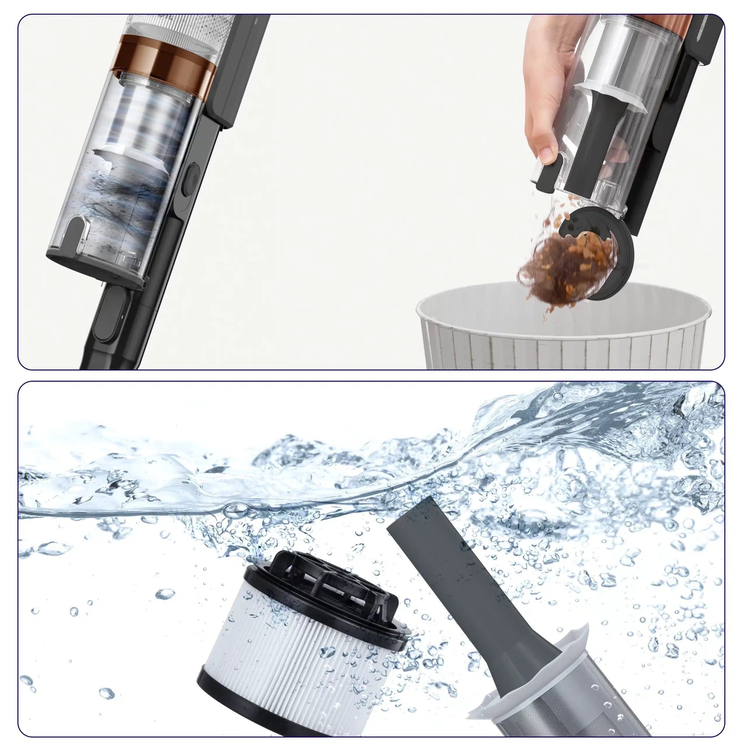 Aspirator vertical fara fir LEVOIT V200, Autonomie 50 Min, Iluminare LED, 180W, Container 0.75 L, Filtru HEPA 5 Stadii, GRI