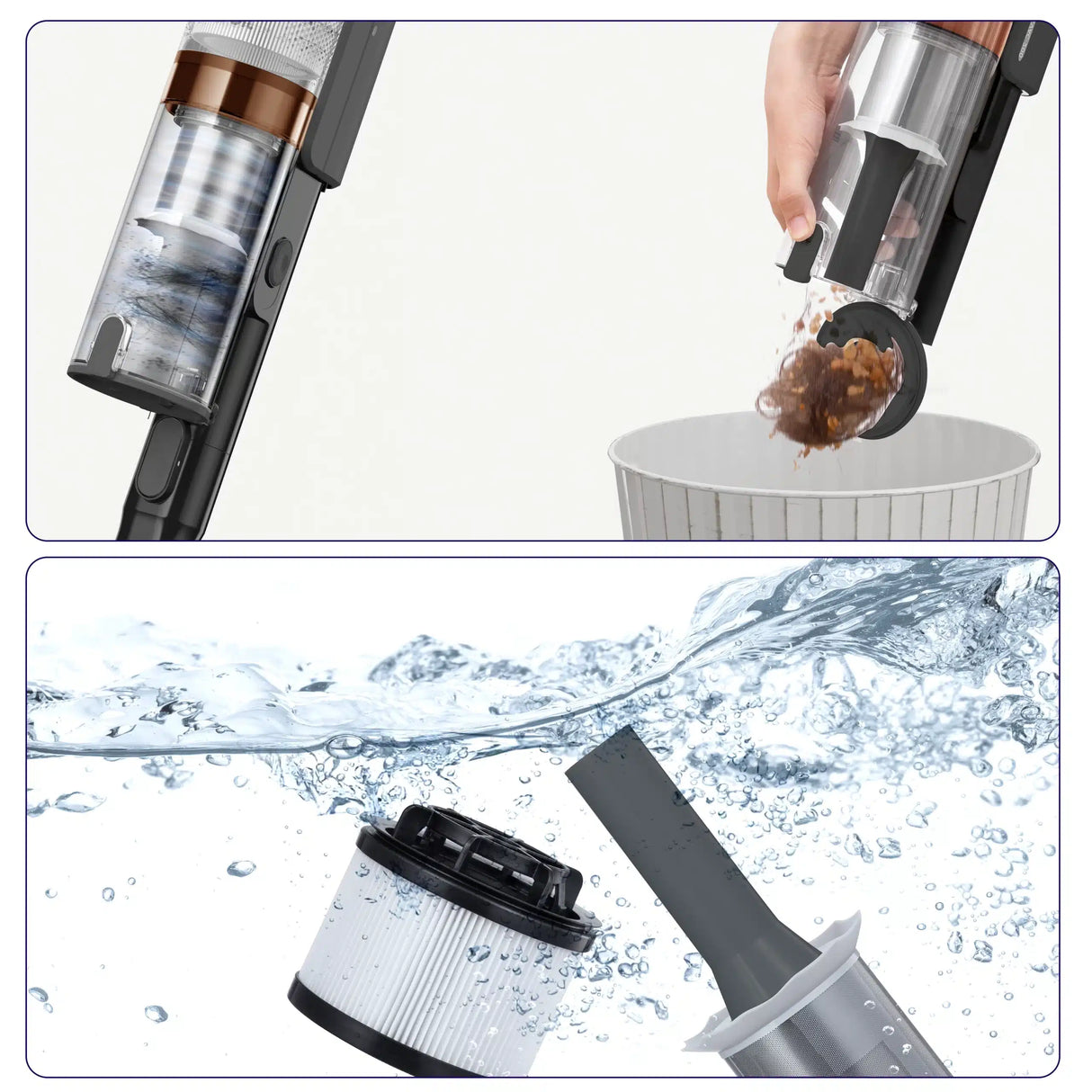 Aspirator vertical fara fir LEVOIT V200, Autonomie 50 Min, Iluminare LED, 180W, Container 0.75 L, Filtru HEPA 5 Stadii, GRI