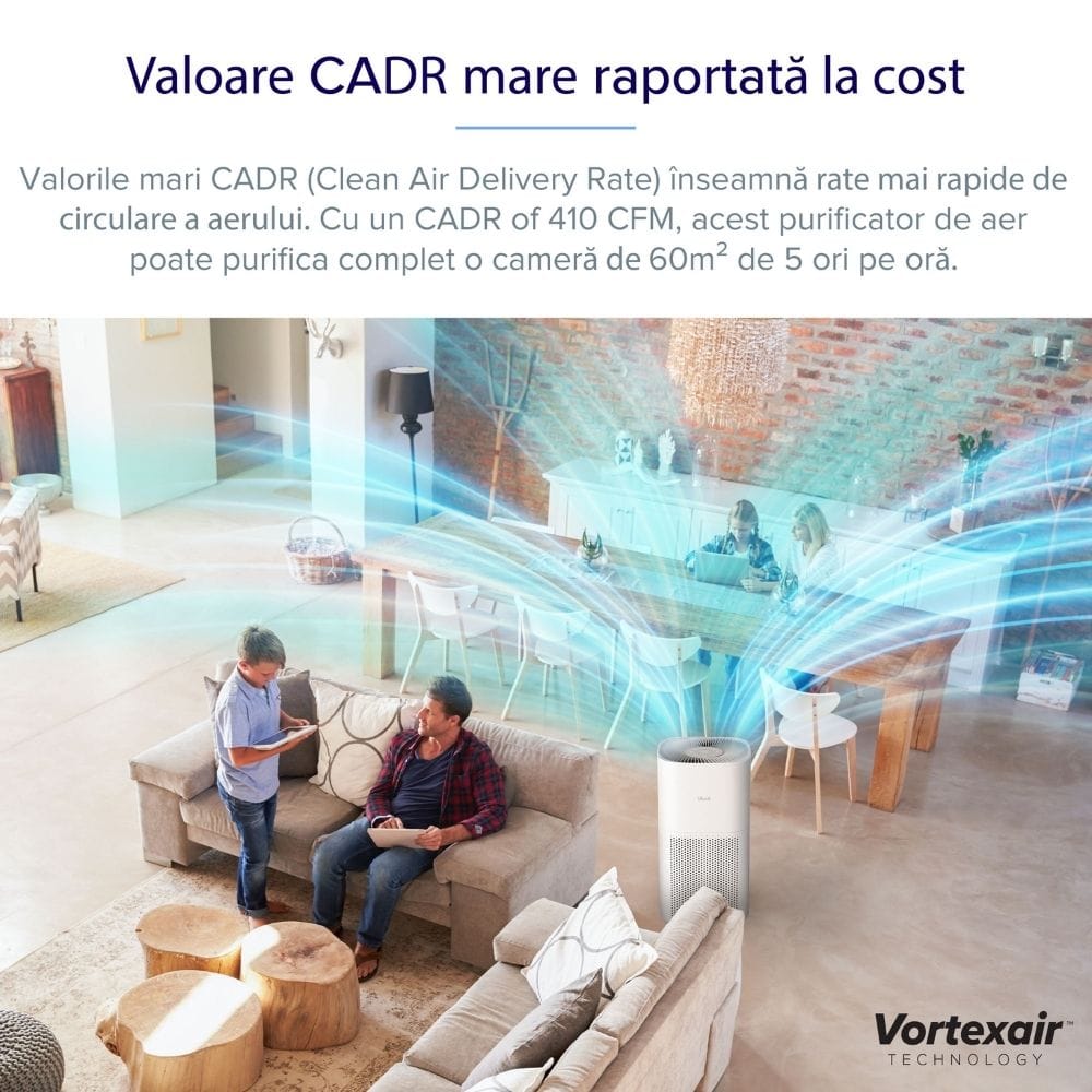 Resigilat! Purificator de aer Smart Levoit Core 600S Wi-Fi, Filtru 3 in 1 True HEPA, Senzor Calitate Aer, Mod Auto, Alexa, Google Home, Panou Comanda Touch Screen, Control Remote, Alb