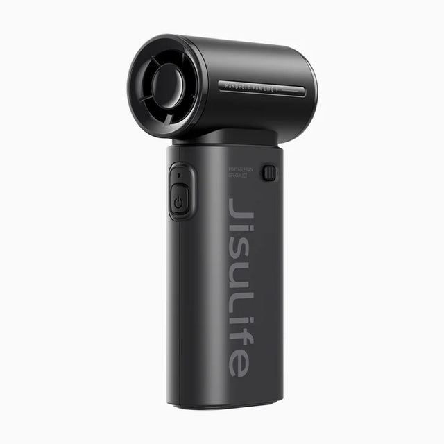 Ventilator portabil de mână JISULIFE, Life9, autonomie 3.5-18h, baterie 5000mAh, 5 viteze, încărcare rapidă, Negru