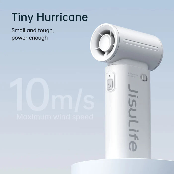 Ventilator portabil de mână JISULIFE, Life9, autonomie 2-12h, baterie 3600mAh, 5 viteze, încărcare rapidă, Roz