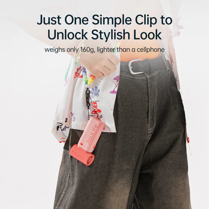 Ventilator portabil de mână JISULIFE, Life9, autonomie 3.5-18h, baterie 5000mAh, 5 viteze, încărcare rapidă, Negru