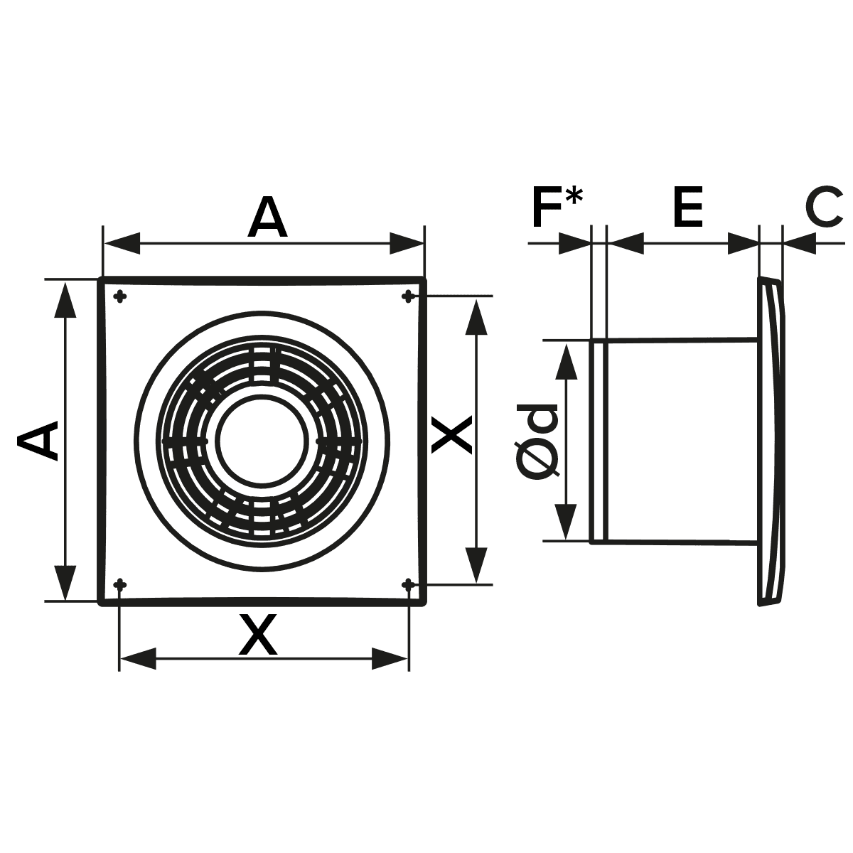 Ventilator baie NEO 4S C Mre, Timer, Functie Fusion Logic, Plasa antiinsecte, Garantie 2 ani, Debit 90mc/h, Diametru Ø100mm