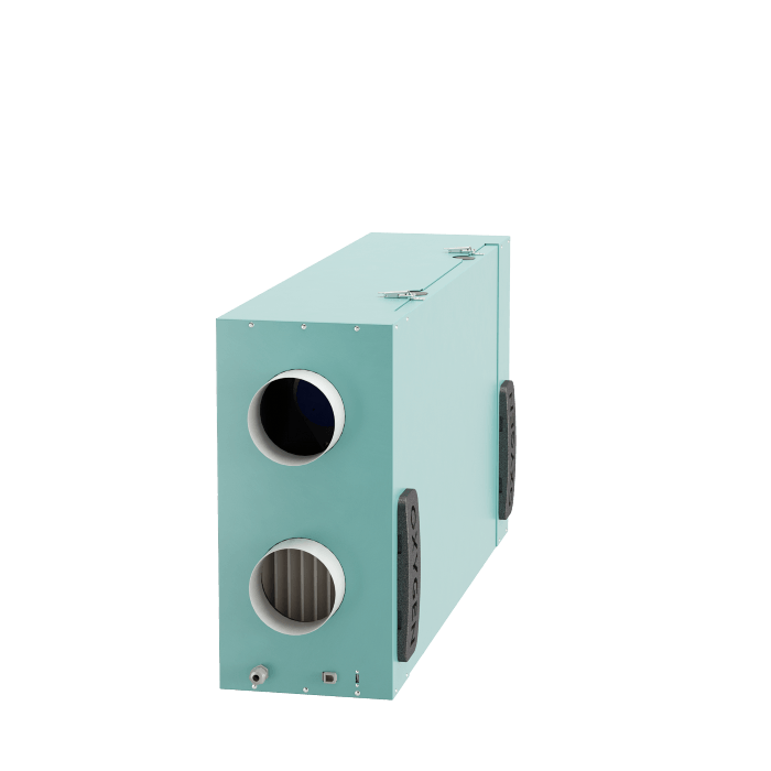 Centrala de Ventilatie cu recuperare de caldura Oxygen Easy C250E cu Entalpie si montaj pe tavan, Debit de aer 240 m3/h, Panou de control cu WiFi, Cu preheater adaptiv de 800W, , Montaj pe dreapta