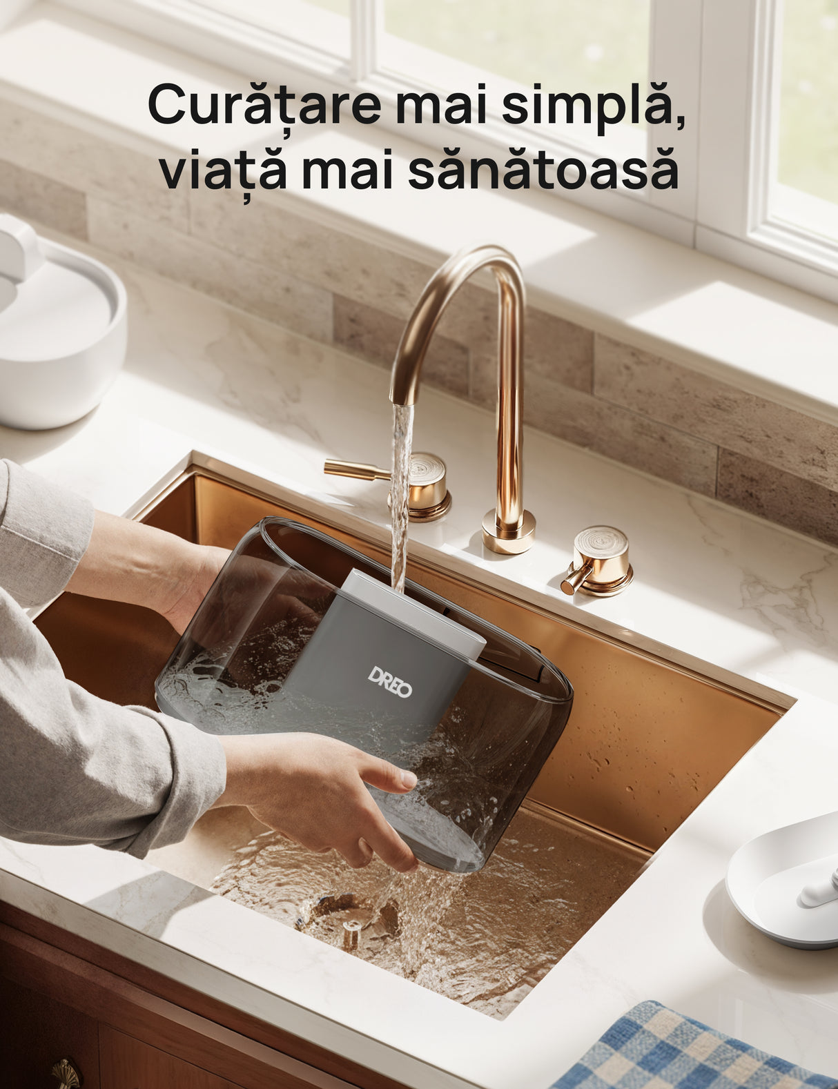 Umidificator Dreo 311S Smart, Wifi, Rezervor 4L,Capacitate de umidificare 250 ml/h, Ceata Rece, Autonomie 36 ore, Aromaterapie, Negru