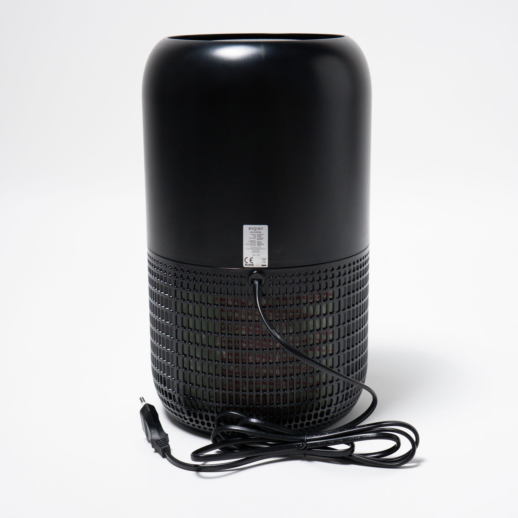 Purificator de aer Evoair, Yuvo, Lampă UV-C, Filtru 3in1, True Hepa, Carbon Activ, Pre-filtru, 4 viteze, Funcție Polen/Animale, Mod Noapte, Blocare Ecran, Lumină Ambientală, Negru