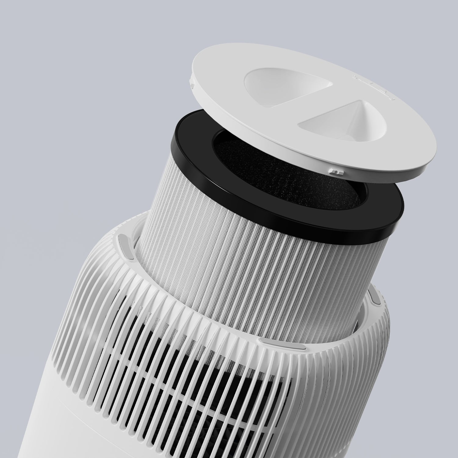 Purificator de aer Evoair Nuvia, Filtru 3 in 1 True HEPA, Carbon Activ, 3 viteze, Mod Noapte, Aromaterapie, Lumină Ambientală, Timer, Indicator Murdărie Filtru, Alb