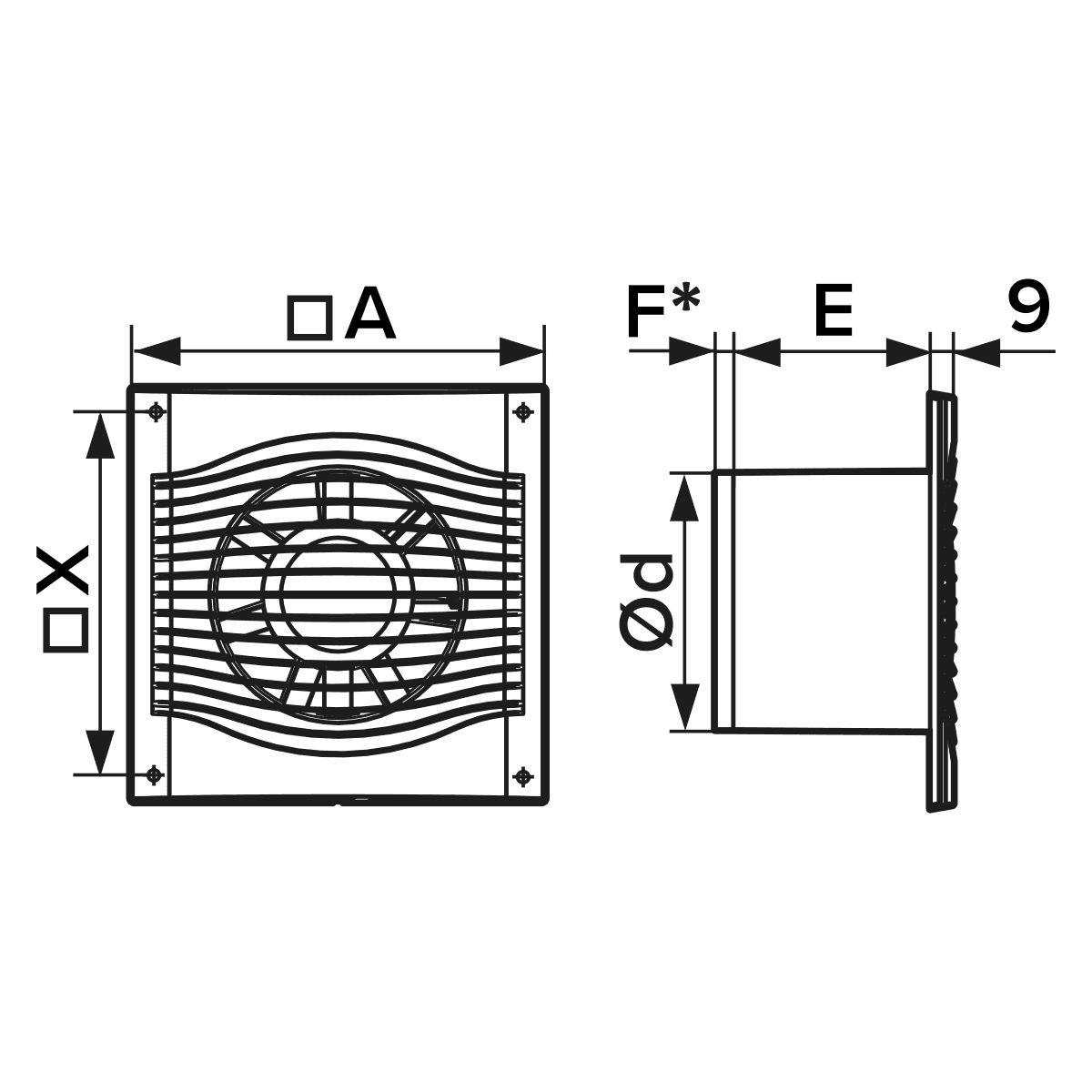 Ventilator baie SLIM 6C MR, Super Silent, Garantie 2 ani, Clapeta antiretur, Motor Long Life 40000h, Debit 250mc/h, Ø150mm