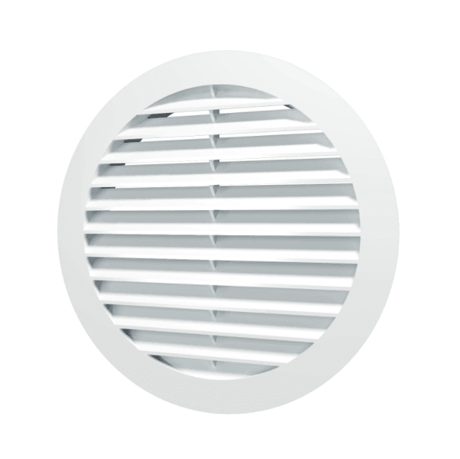 Grila ventilatie Ø160mm rotunda, exterior Ø200mm, ASA plastic Alb