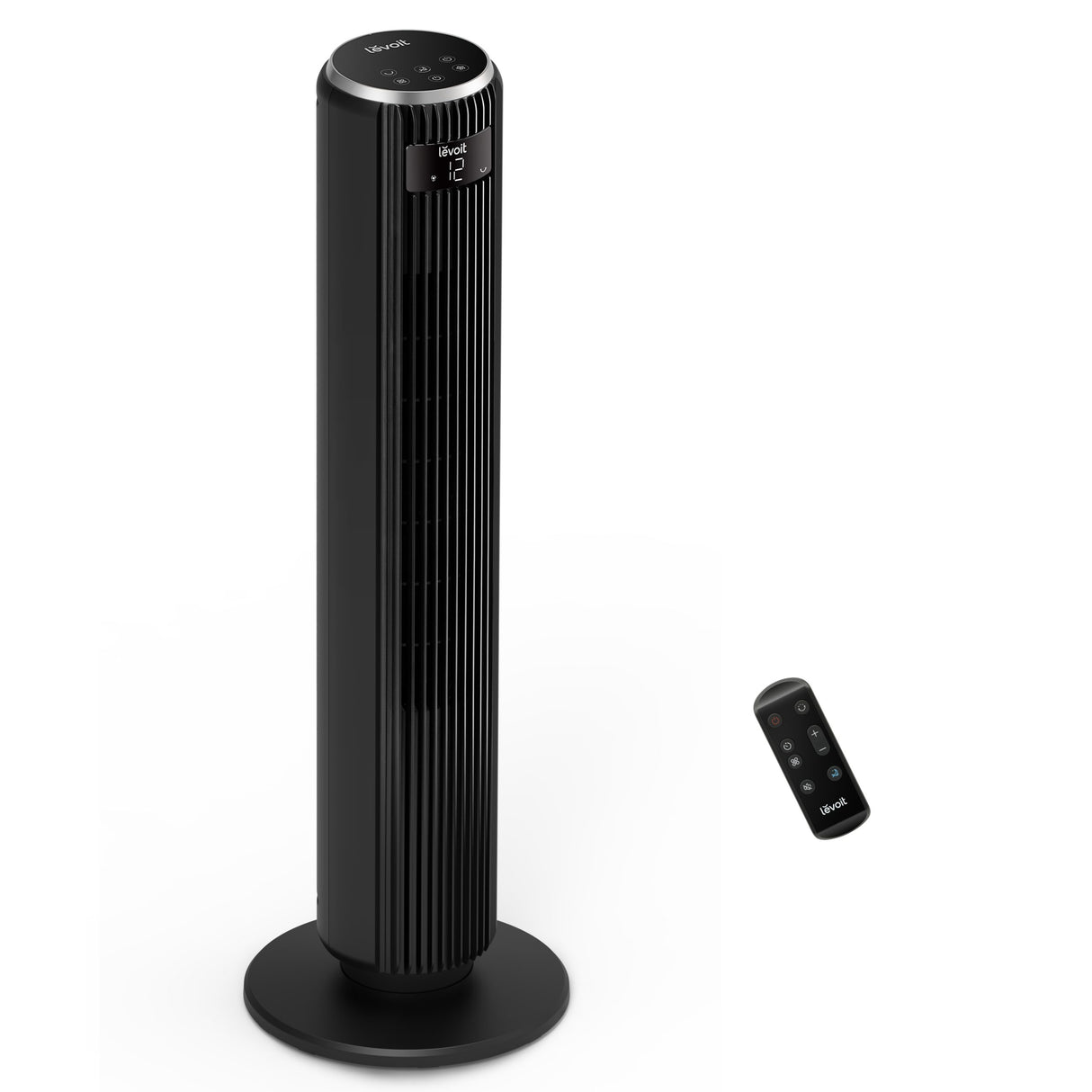 Ventilator turn Levoit, 92cm, 5 viteze, 4 moduri de funcționare, foarte silențios, telecomandă, negru
