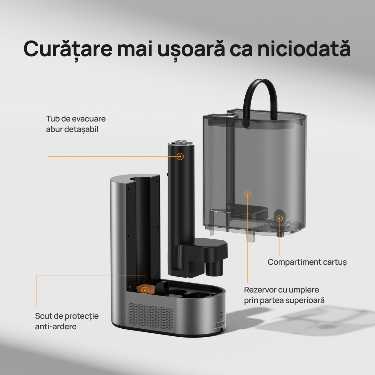 Umidificator Dreo 713S, Smart, WiFi, Rezervor 6L, Capacitate de umidificare 300 ml/h rece și 500 ml/h cald, Argintiu