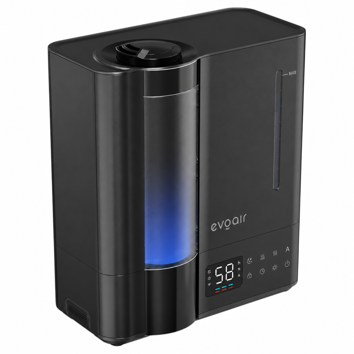 Umidificator Evoair MistoDuo – vedere de sus din stânga