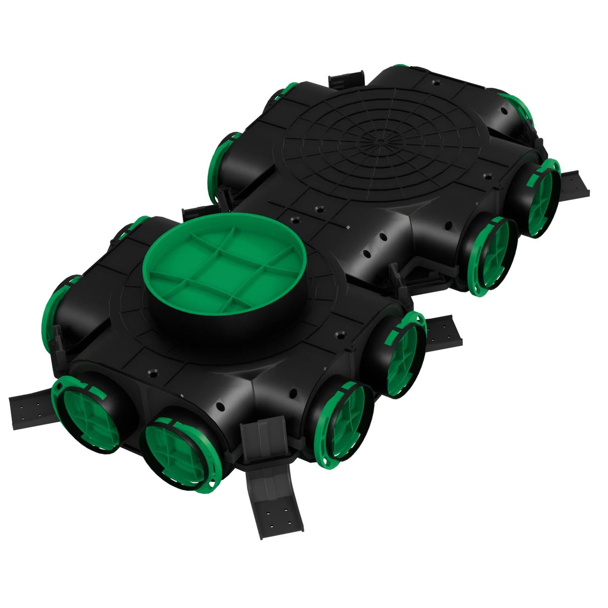 Cutie de distribuție - Ø160 / 12xØ75 Awenta, Negru