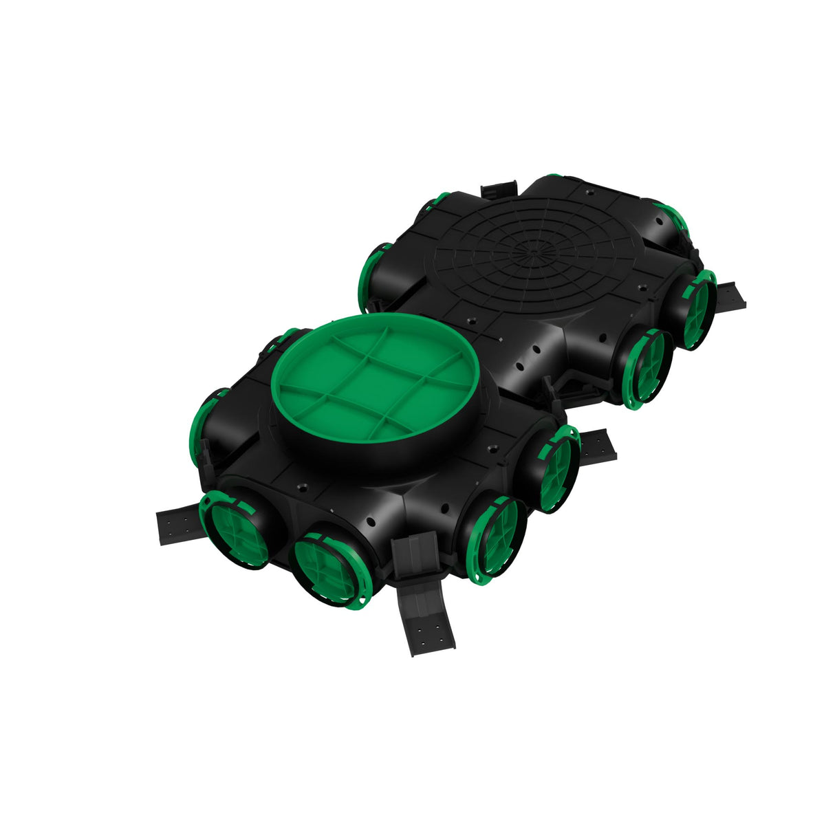 Cutie de distribuție - Ø200 / 12xØ75 Awenta, Negru