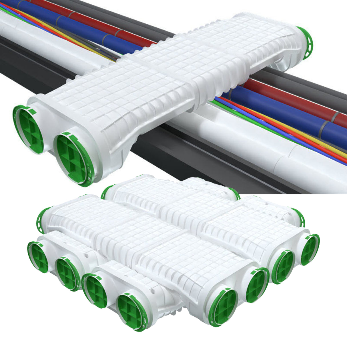 Conector subtraversare pentru tubulatura (Cross conector) - 2xØ75 Awenta