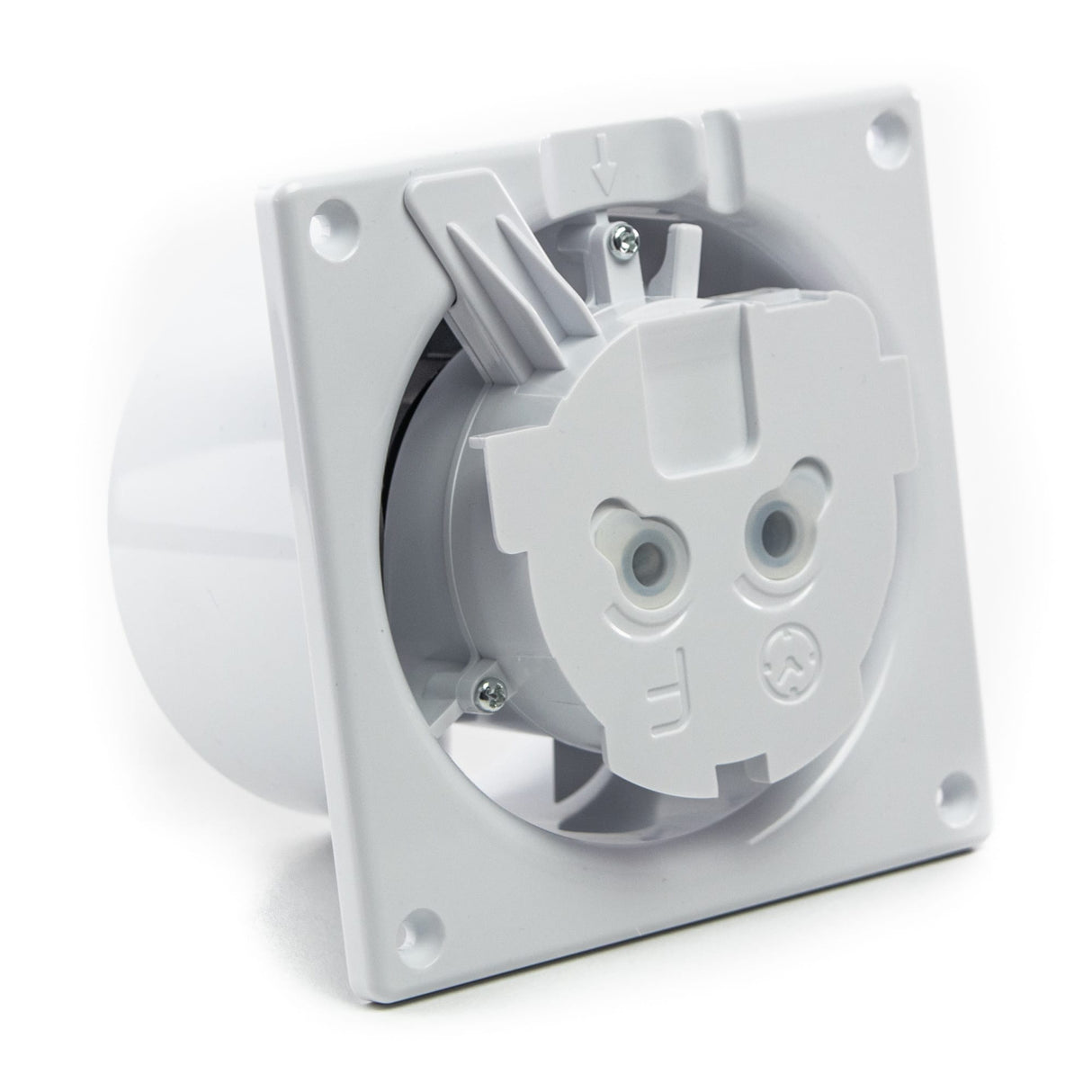 Ventilator baie dRim HS BB, Ø125, Super Silent, Senzor de umiditate si Timer, Debit 140 m3/h, Garantie 2 ani, Alb, Plexiglas