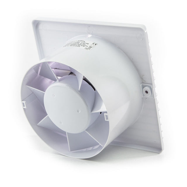Ventilator axial baie Planet Energy Ø 125 HS, Super Silent, Debit 140 m3/h, Senzor de umiditate si Timer Garantie 2 ani, Alb