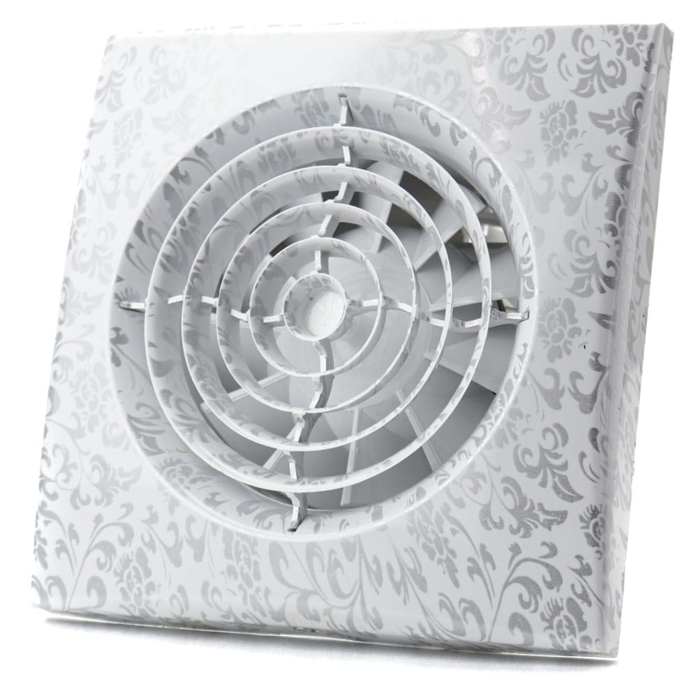 Ventilator baie AURA 4C Silent, Clapeta antiretur, Garantie 2 ani, Motor Long Life 40000h, Debit 90mc/h, Ø100mm, white design