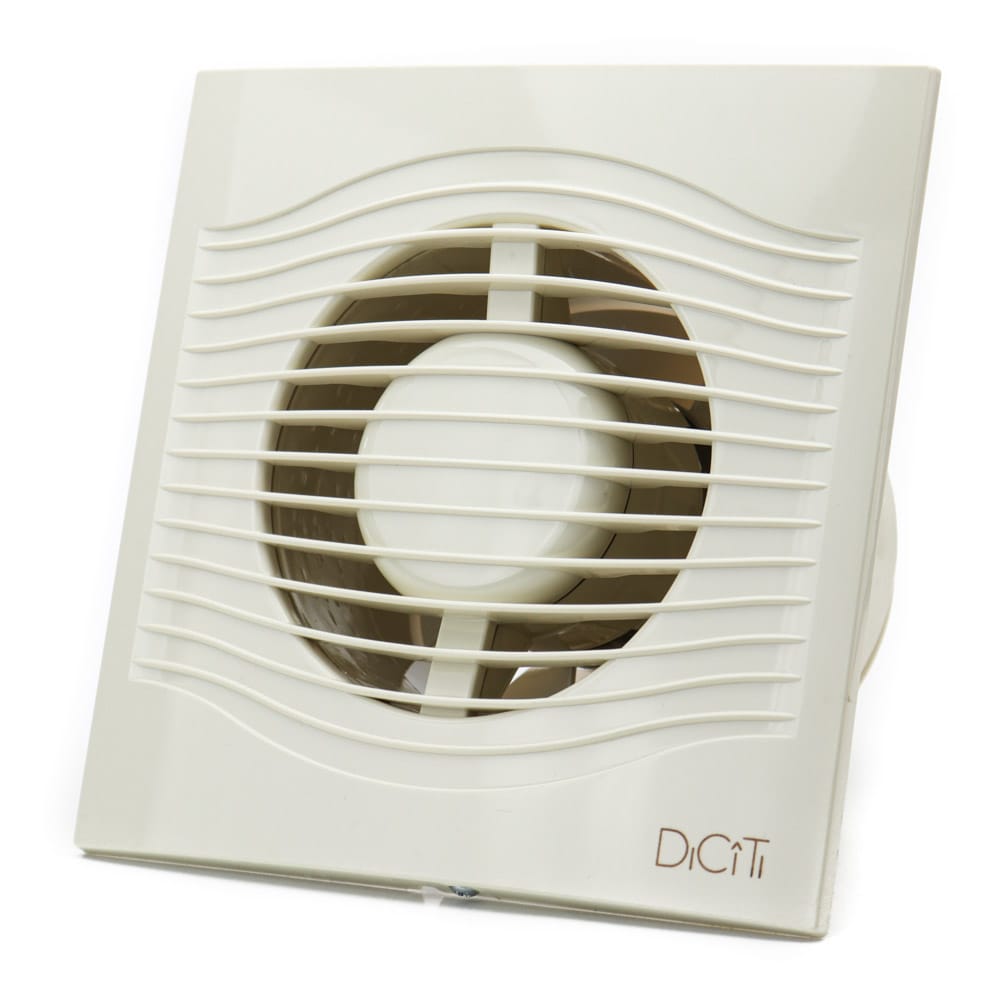 Ventilator baie SLIM 4C Ø100, Super Silent, Clapeta antiretur, Garantie 2 ani, Motor Long Life 40000h, Debit 90mc/h, Ivory