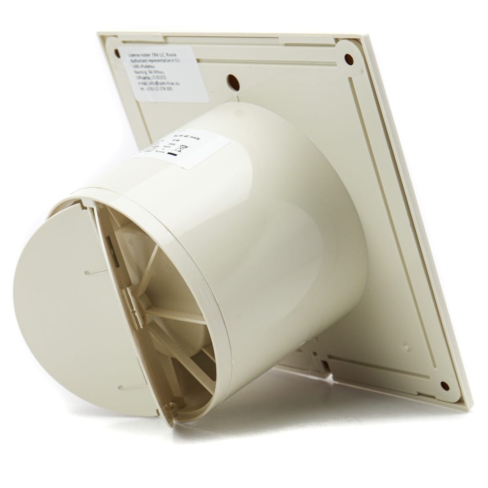 Ventilator baie SLIM 4C Ø100, Super Silent, Clapeta antiretur, Garantie 2 ani, Motor Long Life 40000h, Debit 90mc/h, Ivory
