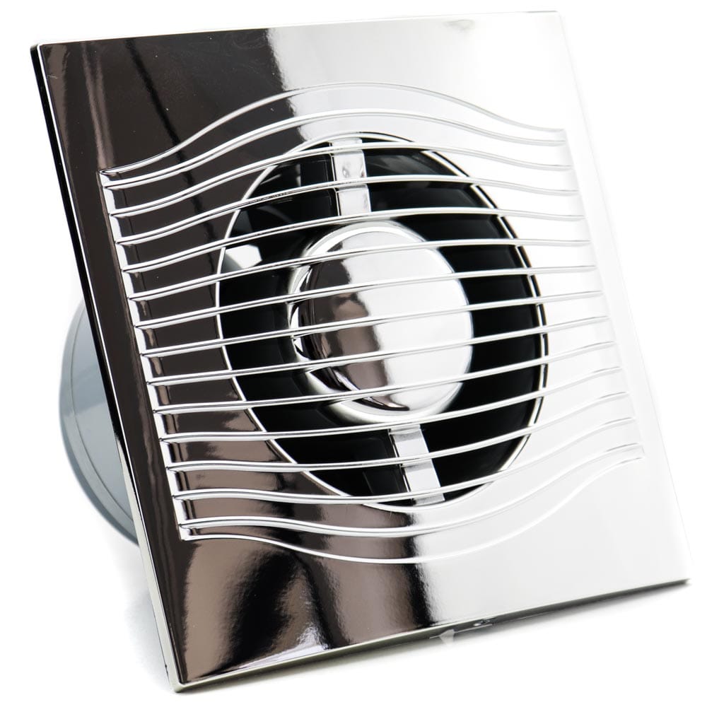 Resigilat! Ventilator baie SLIM 5C Ø125, Super Silent, Clapetă antiretur, Garanție 2 ani, Motor Long Life 40000h, Debit 140mc/h, Chrome