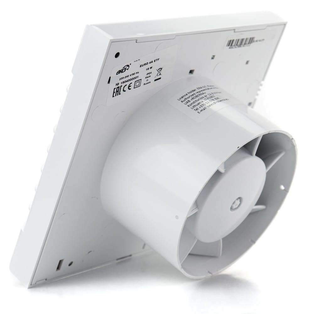 Ventilator baie EURO 4S ET, Timer, Plasa antiinsecte, Garantie 2 ani, Debit 97mc/h, Diametru Ø100mm