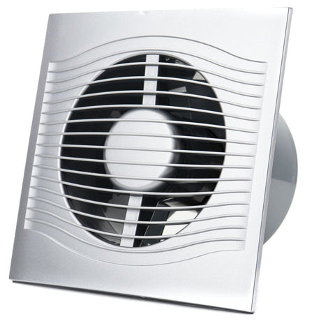 Ventilator baie SLIM 4C Ø100, Super Silent, Clapeta antiretur, Garantie 2 ani, Motor Long Life 40000h, Debit 90mc/h, Gray Metal