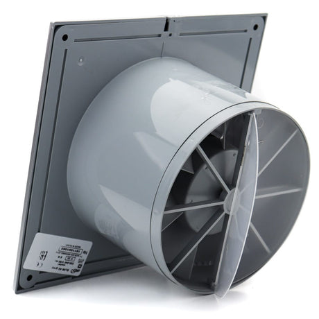Ventilator baie SLIM 4C Ø100, Super Silent, Clapeta antiretur, Garantie 2 ani, Motor Long Life 40000h, Debit 90mc/h, Gray Metal