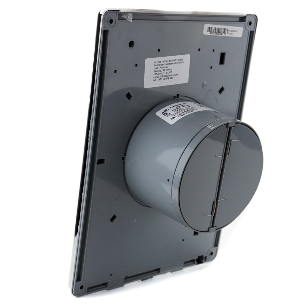 Ventilator baie STANDARD 4C Ø100, Silent, Garantie 2 ani, Debit 100mc/h, Clapeta antiretur, Motor Long Life 40000h, Gray Metal