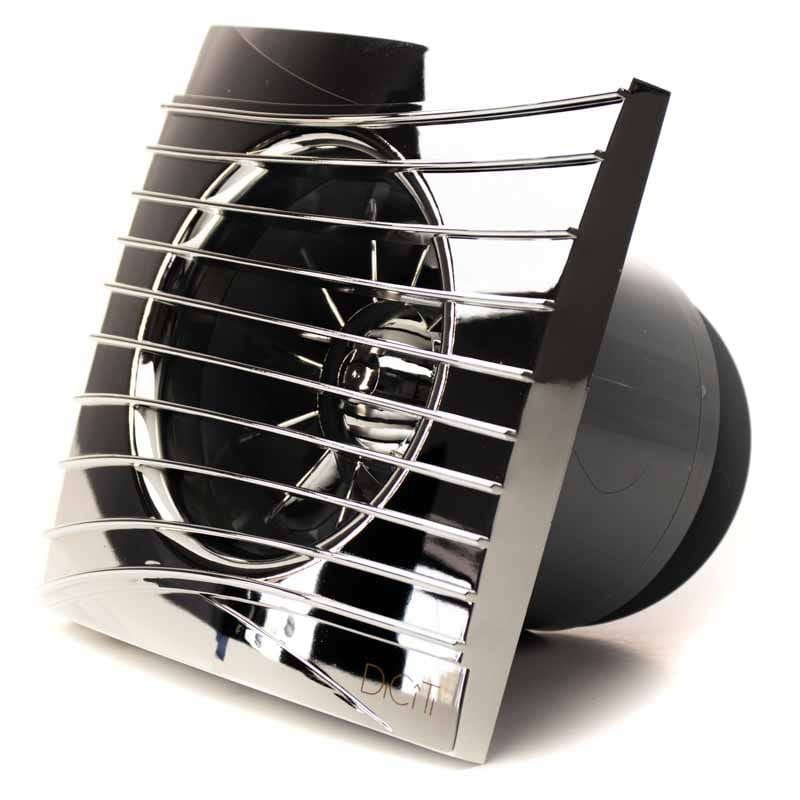 Ventilator baie SILENT 4C, Super Silent, Clapeta antiretur, Motor Long Life 40000h, Debit 90mc/h, Ø100mm, Chrome
