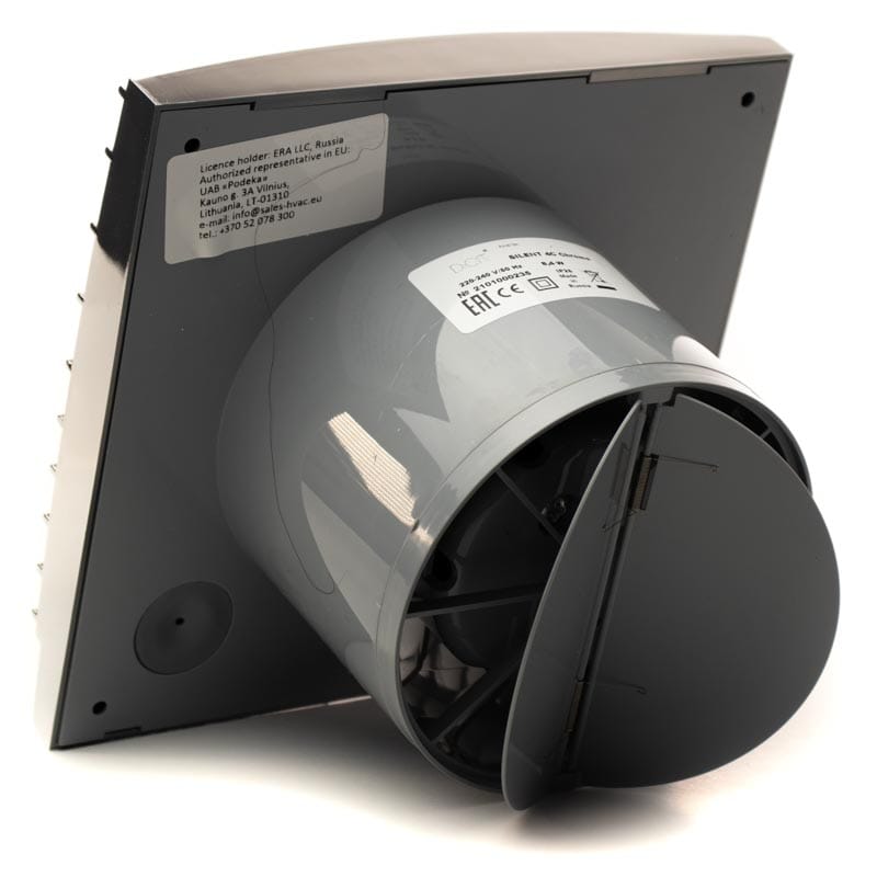 Ventilator baie SILENT 4C, Super Silent, Clapeta antiretur, Motor Long Life 40000h, Debit 90mc/h, Ø100mm, Chrome