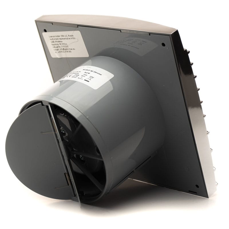 Ventilator baie SILENT 4C, Super Silent, Clapeta antiretur, Motor Long Life 40000h, Debit 90mc/h, Ø100mm, Chrome