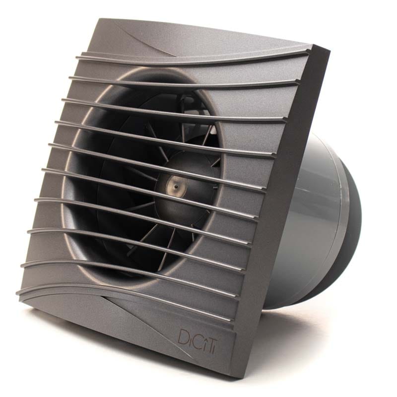 Ventilator baie SILENT 4C, Super Silent, Clapeta antiretur, Motor Long Life 40000h, Debit 90mc/h, Ø100mm, Dark Gray Metal