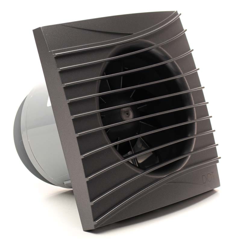 Ventilator baie SILENT 4C, Super Silent, Clapeta antiretur, Motor Long Life 40000h, Debit 90mc/h, Ø100mm, Dark Gray Metal