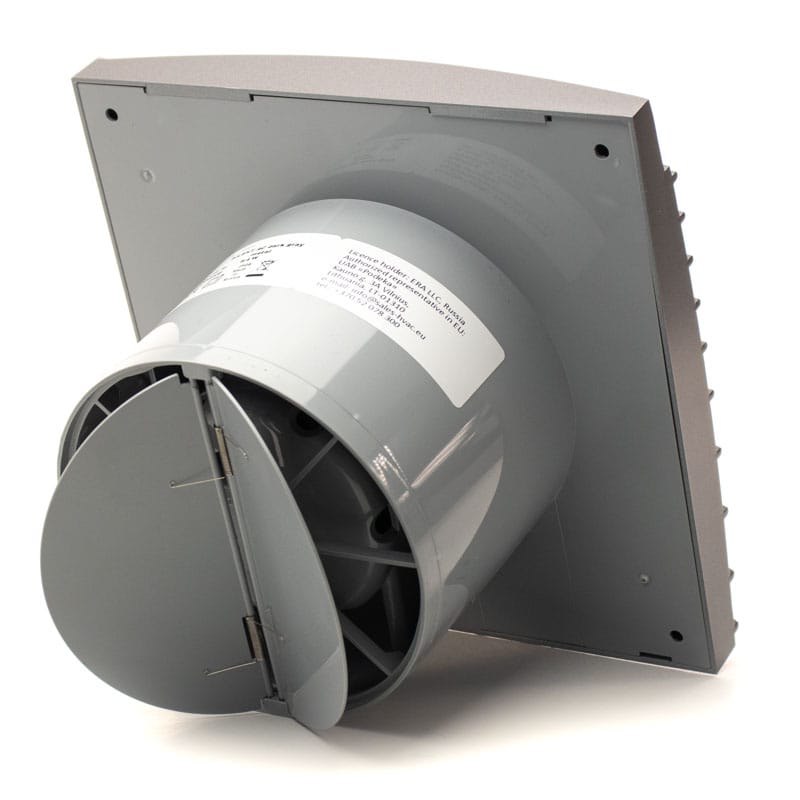 Ventilator baie SILENT 4C, Super Silent, Clapeta antiretur, Motor Long Life 40000h, Debit 90mc/h, Ø100mm, Dark Gray Metal