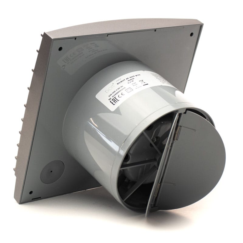 Ventilator baie SILENT 4C, Super Silent, Clapeta antiretur, Motor Long Life 40000h, Debit 90mc/h, Ø100mm, Dark Gray Metal