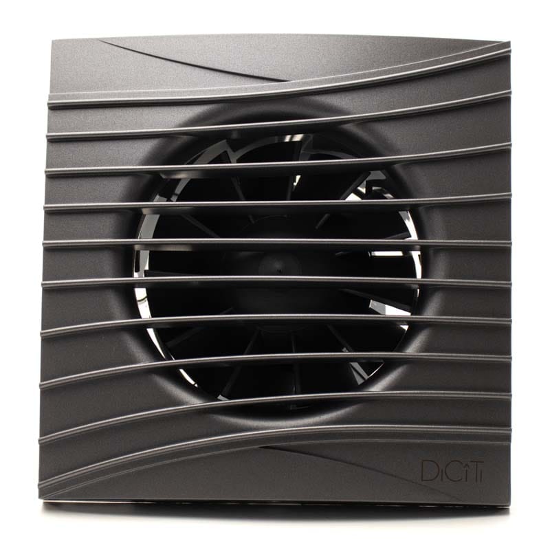 Ventilator baie SILENT 5C, Super Silent, Clapeta antiretur, Motor Long Life 40000h, Debit 180mc/h, Ø125mm, Dark Gray Metal