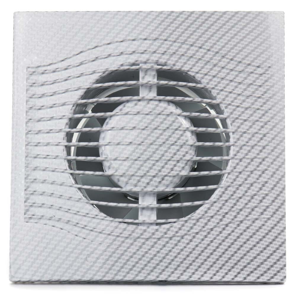 Ventilator baie SLIM 4C Ø100, Super Silent, Clapeta antiretur, Garantie 2 ani, Motor Long Life 40000h, Debit 90mc/h, White Carbon