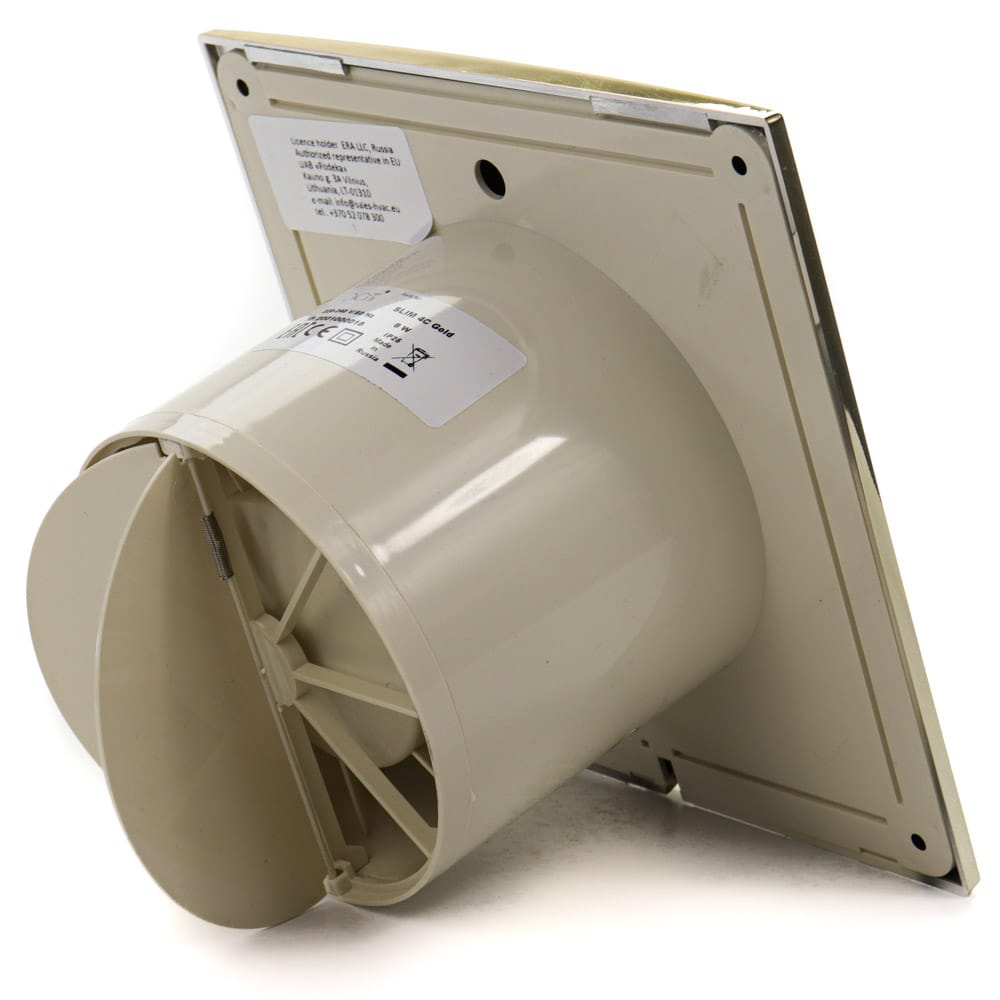 Ventilator baie SILENT 4C, Super Silent, Clapeta antiretur, Motor Long Life 40000h, Debit 90mc/h, Ø100mm, Gold