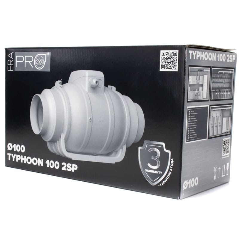 TYPHOON 100 2SP - Ventilator axial de tubulatura TYPHOON 100 2SP, Debit 220mc/h, 2 Trepte de viteze, Diametru Ø100mm
