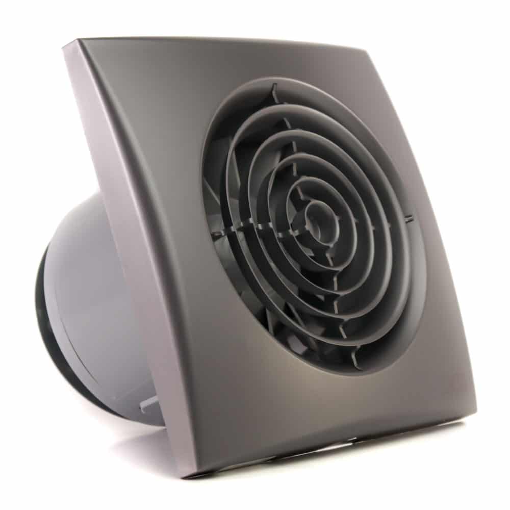 Ventilator baie AURA 4C Silent, Clapeta antiretur, Garantie 2 ani, Motor Long Life 40000h, Debit 90mc/h, Ø100mm, Dark Gray Metal