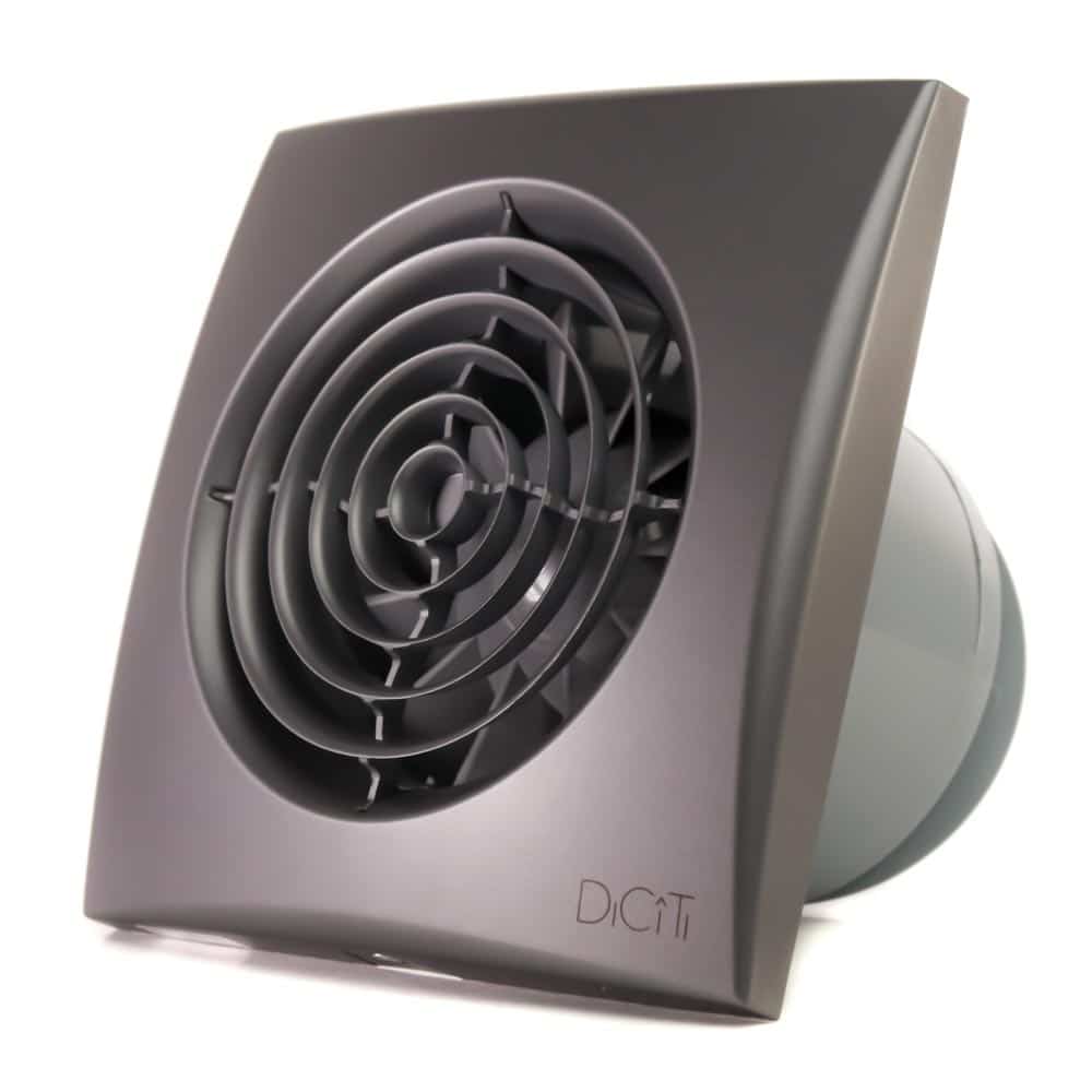 Ventilator baie AURA 4C Silent, Clapeta antiretur, Garantie 2 ani, Motor Long Life 40000h, Debit 90mc/h, Ø100mm, Dark Gray Metal