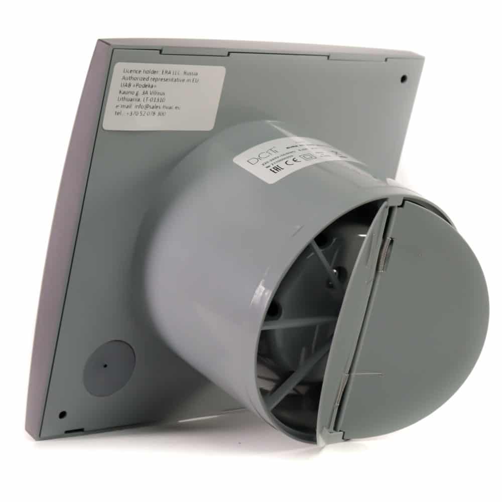 Ventilator baie AURA 4C Silent, Clapeta antiretur, Garantie 2 ani, Motor Long Life 40000h, Debit 90mc/h, Ø100mm, Dark Gray Metal