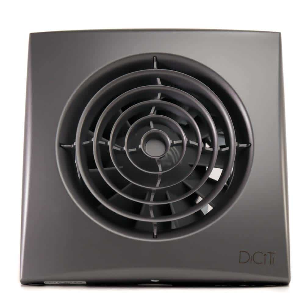 Ventilator baie AURA 4C Silent, Clapeta antiretur, Garantie 2 ani, Motor Long Life 40000h, Debit 90mc/h, Ø100mm, Dark Gray Metal
