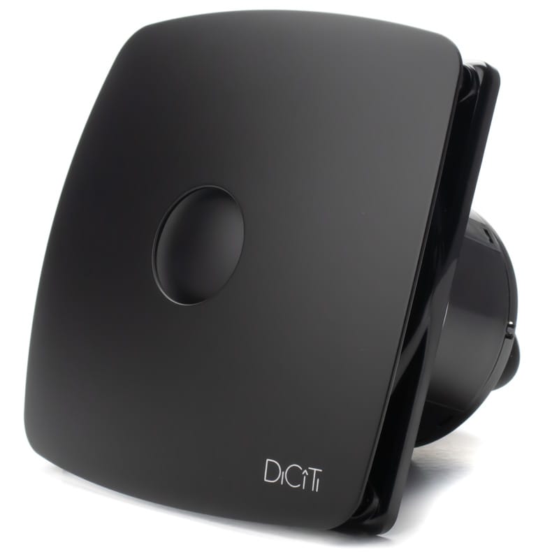 Ventilator de baie Rio 4C Matt Black Debit 100 m3/h, Diametru Ø98, Clapeta antiretur, Matt Black