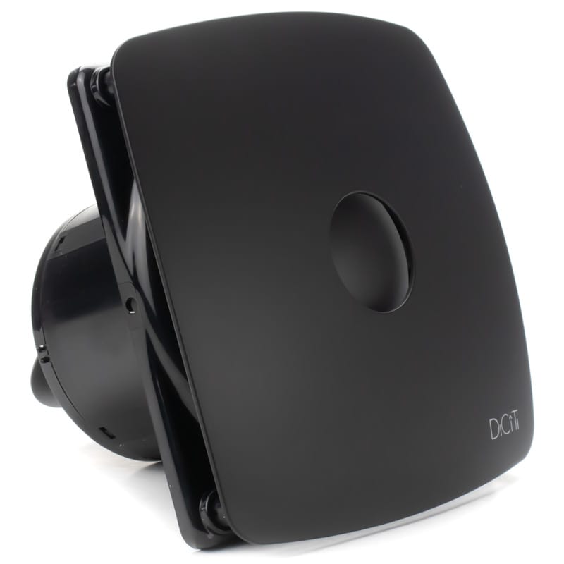 Ventilator de baie Rio 4C Matt Black Debit 100 m3/h, Diametru Ø98, Clapeta antiretur, Matt Black