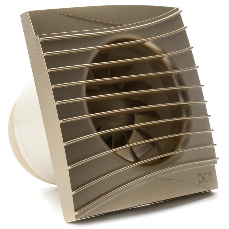 Ventilator baie SILENT 4C CHAMPAGNE, Super Silent, Clapeta antiretur, Motor Long Life 40000h, Debit 90mc/h, Ø100mm