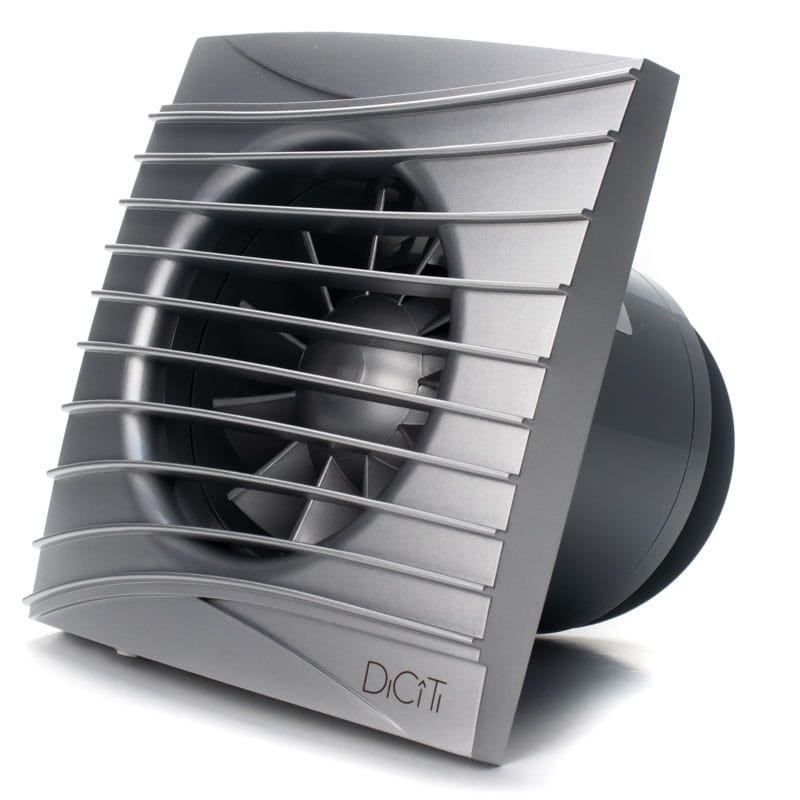 Ventilator baie SILENT 4C, Super Silent, Clapeta antiretur, Motor Long Life 40000h, Debit 90mc/h, Ø100mm, GRAY METAL